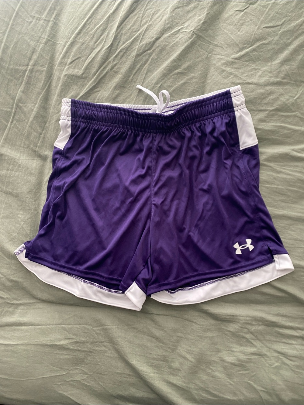 Under Armour Women's Purple Athletic Shorts with White Trim